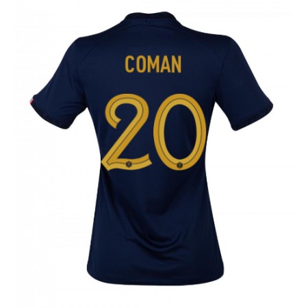 Ranska Kingsley Coman 20 Naisten Koti Mm-Kisat 2022 - Jalkapallo Pelipaidat (S/S) Ranska Kingsley Coman 20 Naisten Koti Mm-Kisat 2022 - Jalkapallo Pelipaidat (S/S)